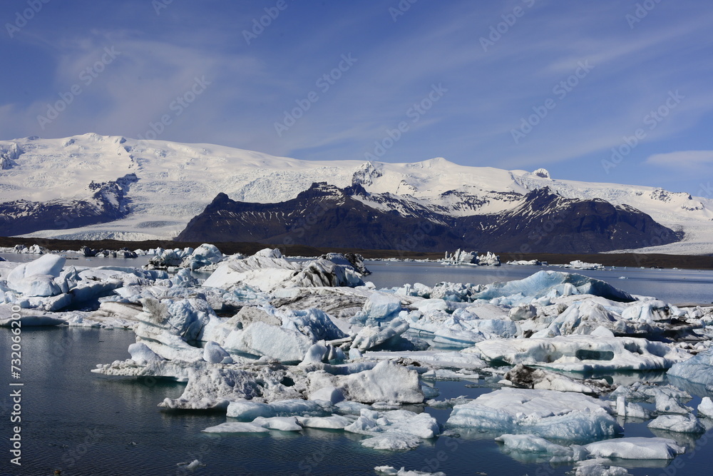 Jökulsárlón is a large glacial lake in southern part of Vatnajökull National Park, Iceland Jökulsárlón is a large glacial lake in southern part of Vatnajökull National Park, Iceland