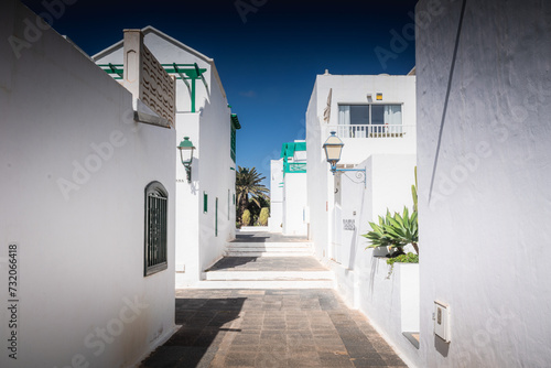 Traditional spanish architecture in Costa Teguise, Lanzarote, Canary Islands