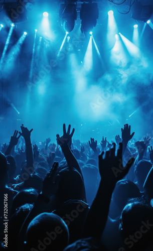 hands up, people dancing at a concert
