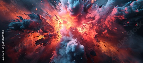 Explosive 3D Background: A stunning display of 3D explosiveness in a captivating background