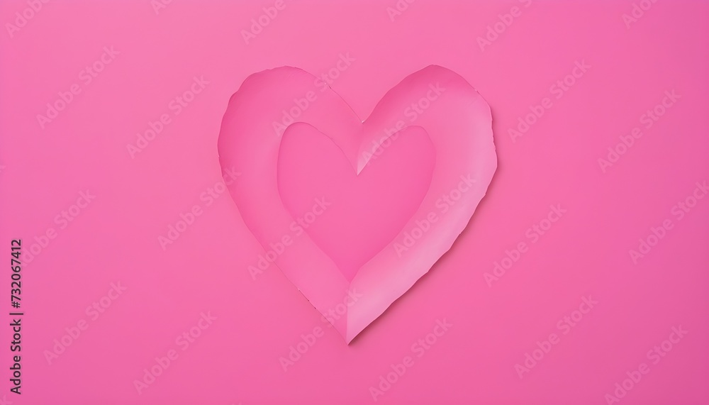 pink heart excaved on pink background