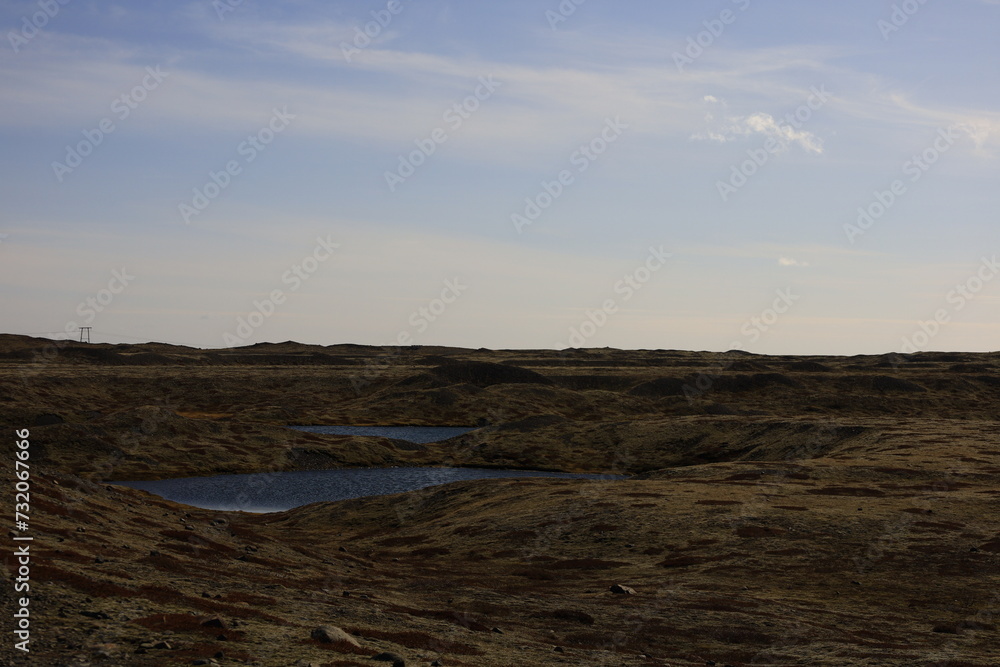 View in the Myvtan National park located in northern Iceland in the vicinity of the Krafla volcano View in the Myvtan National park located in northern Iceland in the vicinity of the Krafla volcano