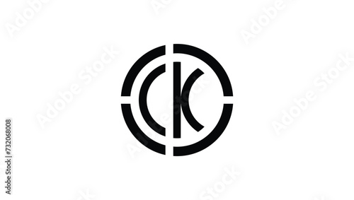 Alphabet letters Initials Monogram logo CK, KC, Cand K