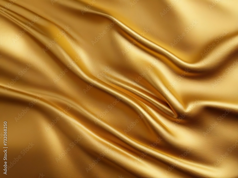 Fototapeta premium Elegant Golden Fabric Draped Smoothly With Luxurious Folds and Soft Highlights. Generative AI