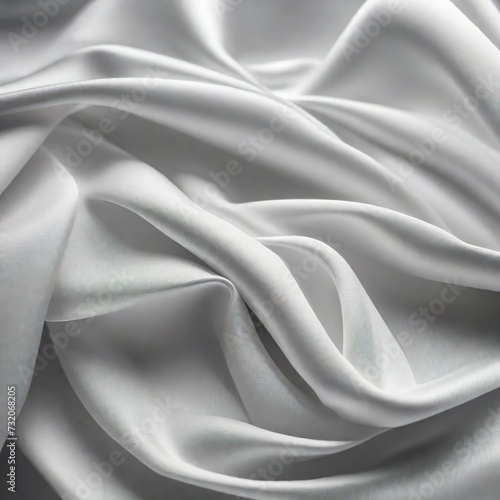Close-Up View of Elegant White Satin Fabric With Soft Folds and Gentle Drapery. Generative AI
