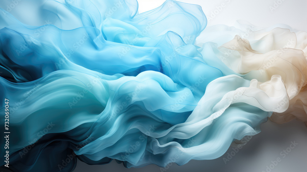 Obraz premium Bluish green and white inks fusion backgrounds