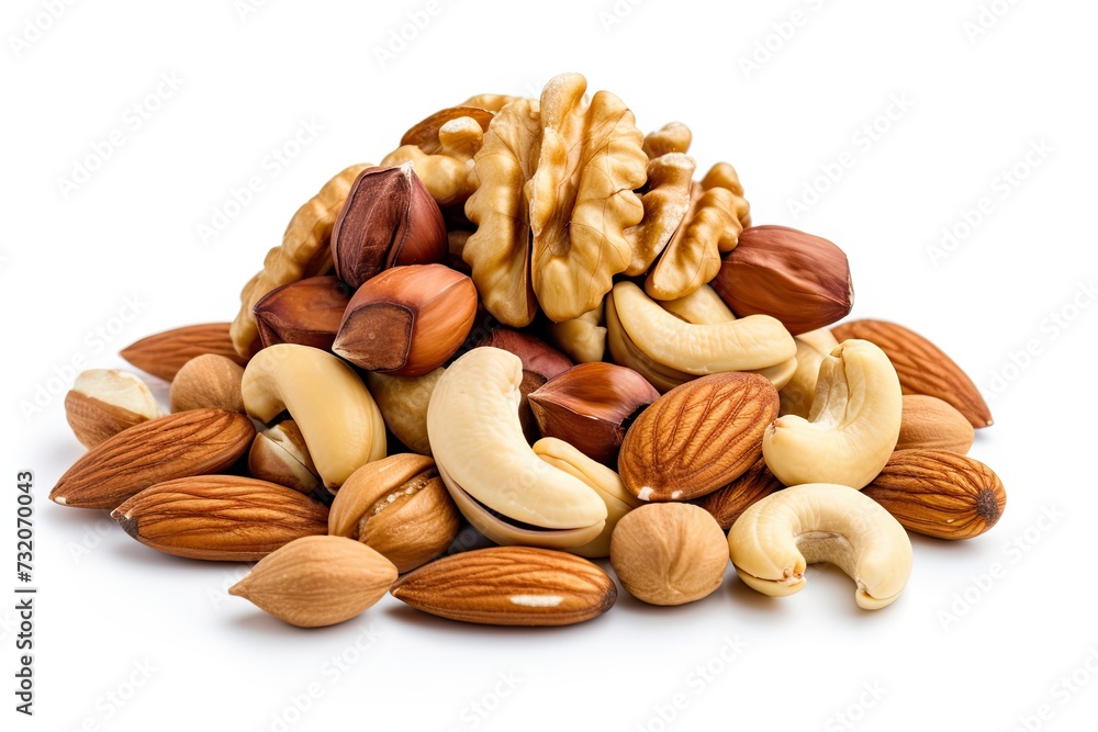 Nuts close up isolated on white background Nuts close up isolated on white background