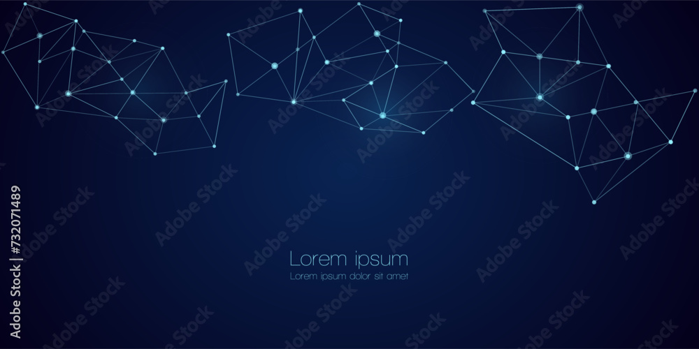 Abstract technology Network nodes, digital connection polygonal shapes, vector background. Science, technology, data structure, connected points, web. Abstract technology Network nodes, digital connection polygonal shapes, vector background. Science, technology, data structure, connected points, web.