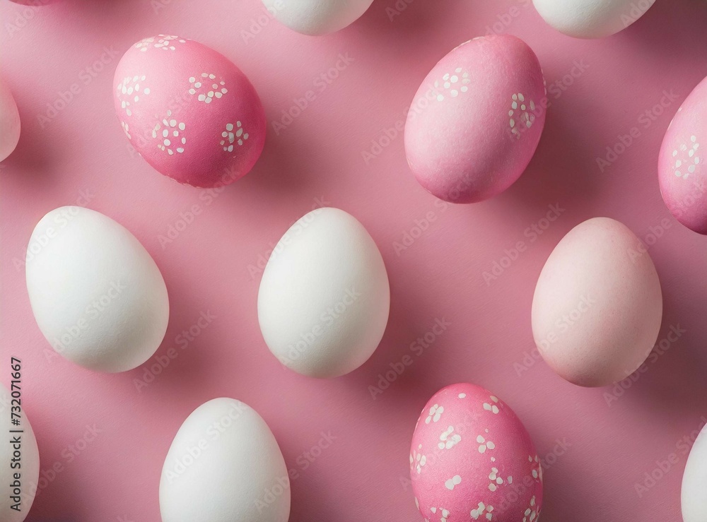 Pink Easter Eggs Background