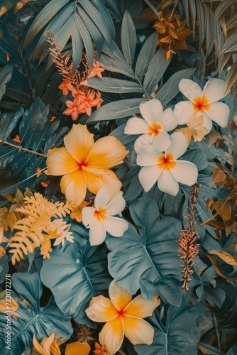 Array of Colorful Flowers in Close Proximity