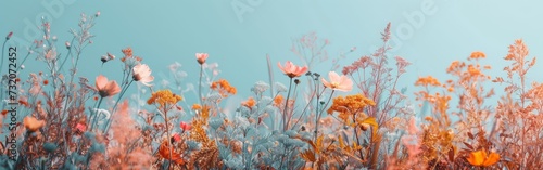 Colorful Flowers Scattered in Grass © BrandwayArt