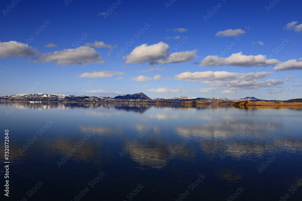 Mývatn is a shallow lake situated in an area of active volcanism in the north of Iceland, near Krafla volcano Mývatn is a shallow lake situated in an area of active volcanism in the north of Iceland, near Krafla volcano