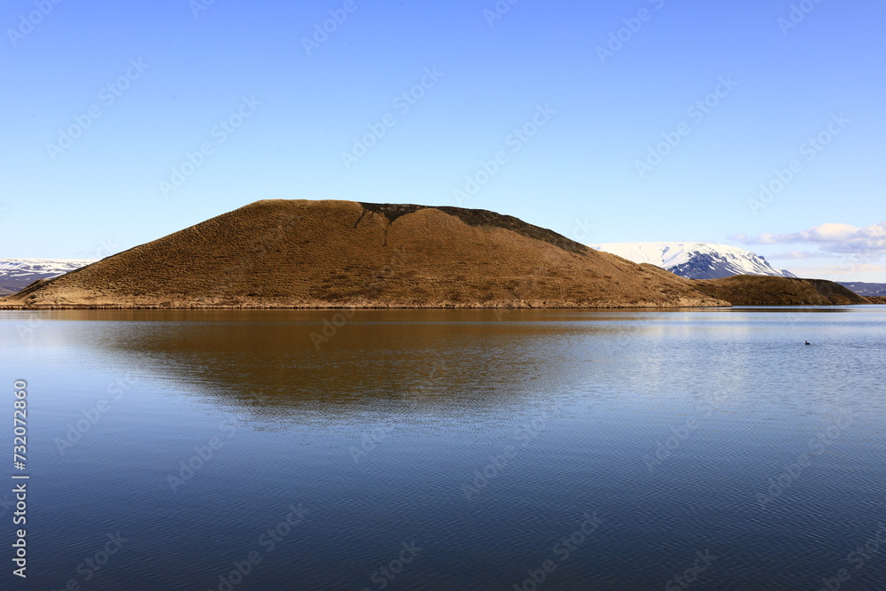 Φωτογραφία Mývatn is a shallow lake situated in an area of active volcanism in the north of