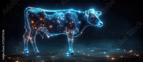 Abstract image of a cow in the form of a starry sky © KRIS