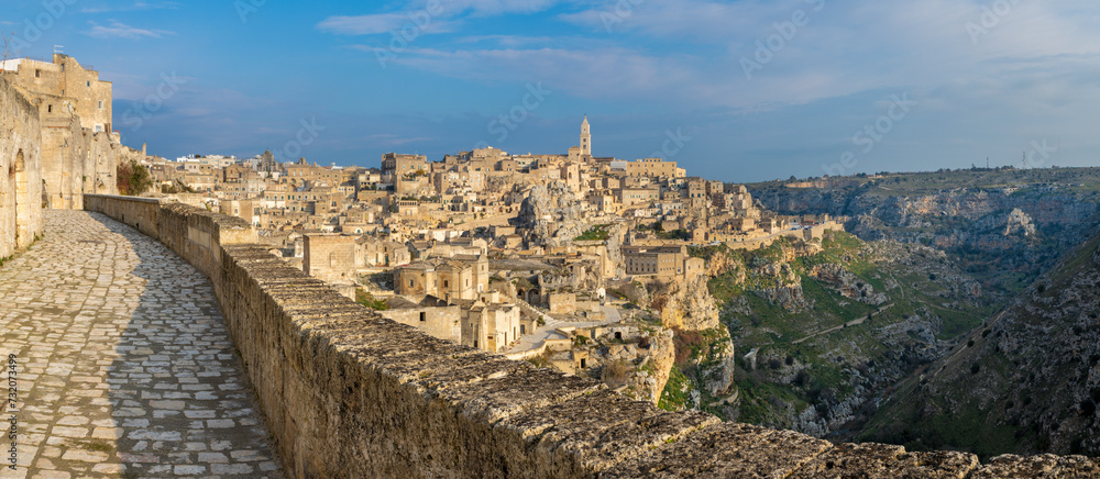 Matera - The cityscape with and the walley.