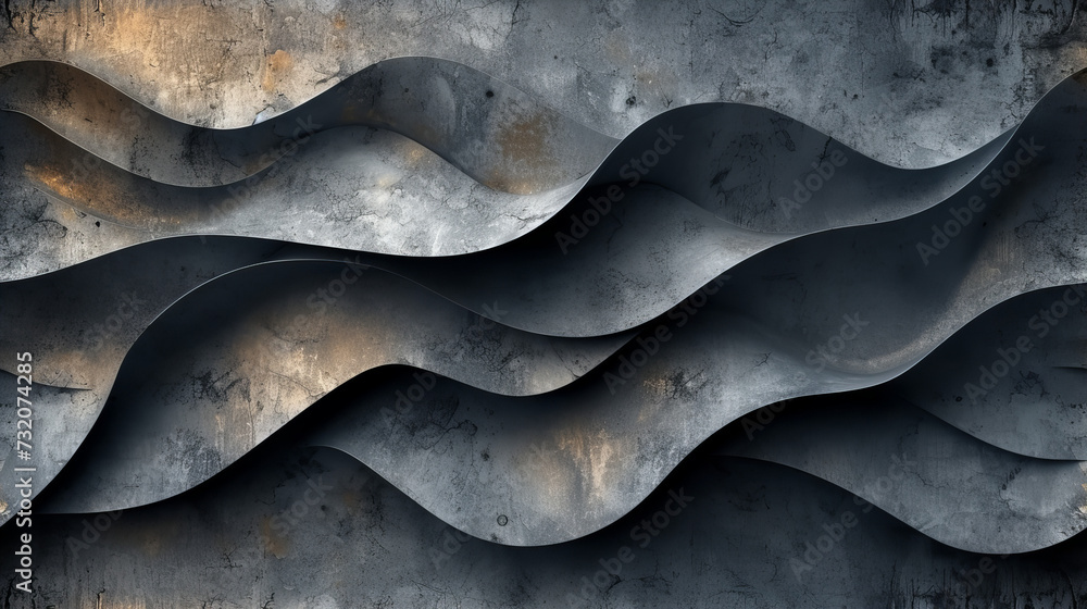 Abstract Wall With Wavy Shapes