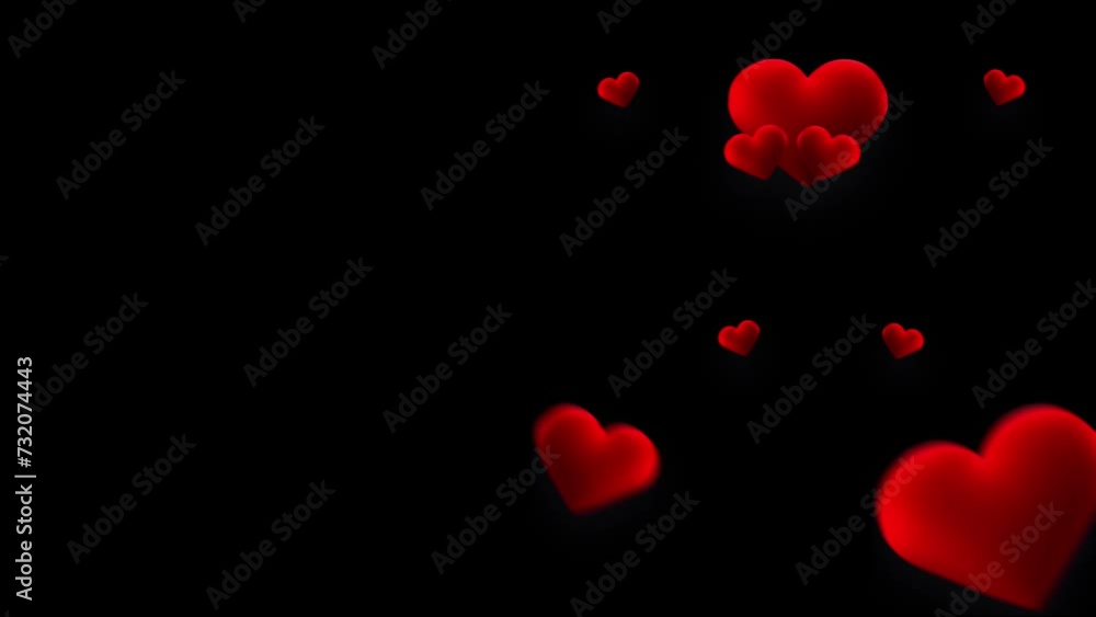 Red Hearts Flying : Love Animation with Red Hearts Icon, Valentine Celebration Red Hearts Flying : Love Animation with Red Hearts Icon, Valentine Celebration
