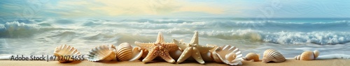 Seashell Painting on Sandy Beach