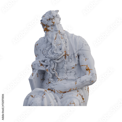 Moses  statue  3d renders  isolated  perfect for your design