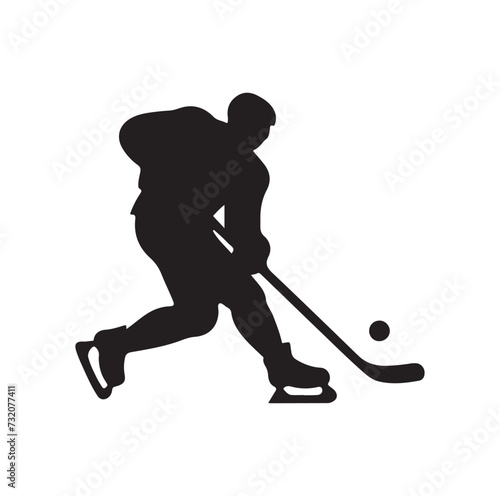 ice hockey player silhouettes icon logo vector illustration.