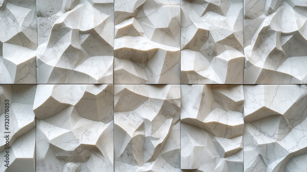 Fototapeta premium A Series of Photos of White Marble Blocks