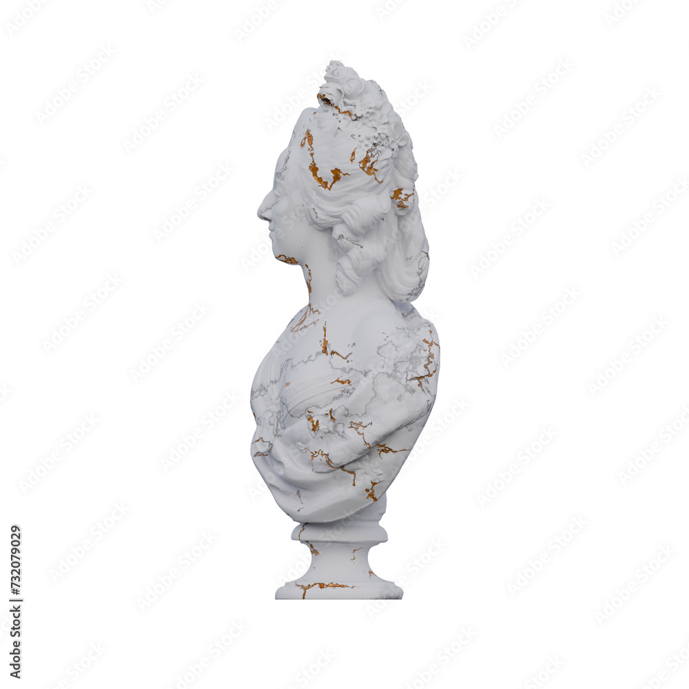 Obraz premium Marie Antoinette statue, 3d renders, isolated, perfect for your design