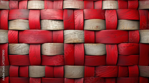 Close-Up of Red and White Woven Material