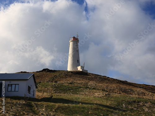 The current Reykjanes Lighthouse was designed by the Danish architect Frederik Kjorbo and the Danish engineer Thorvald Krabbe