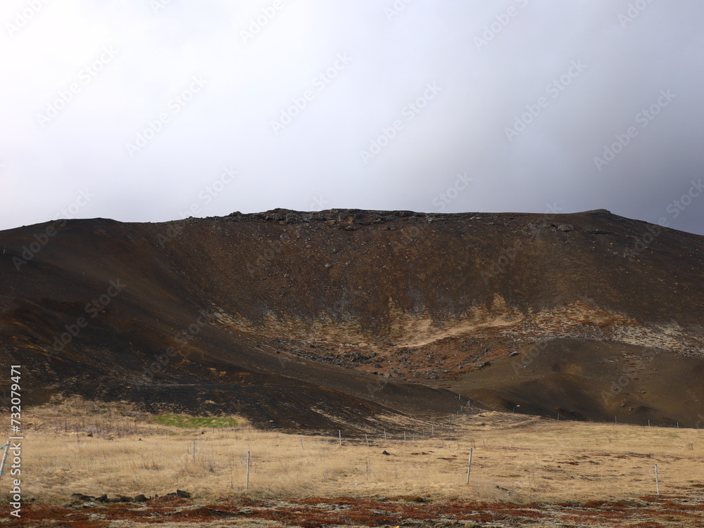 Reykjanesfólkvangur is a nature preserve in Iceland with lava formations, crater lakes, bird cliffs and bubbling geothermic fields
