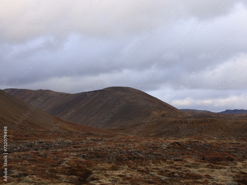 Reykjanesfólkvangur is a nature preserve in Iceland with lava formations, crater lakes, bird cliffs and bubbling geothermic fields