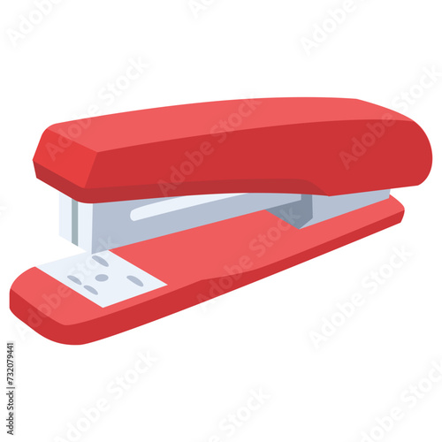 red stapler isolated on white