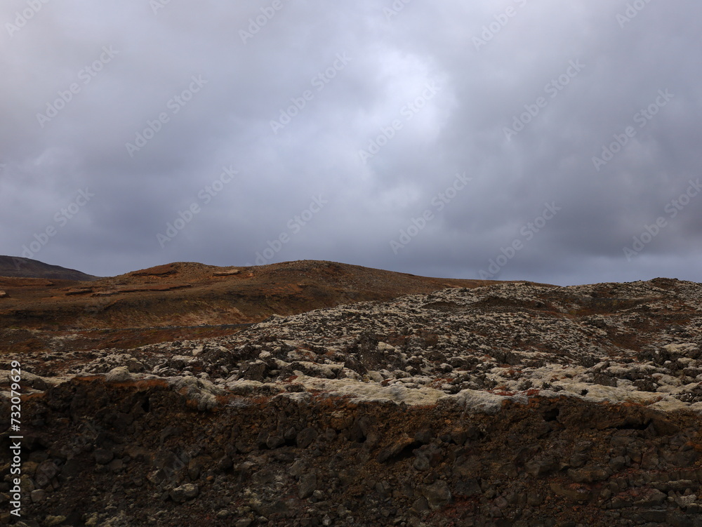 Reykjanesfólkvangur is a nature preserve in Iceland with lava formations, crater lakes, bird cliffs and bubbling geothermic fields