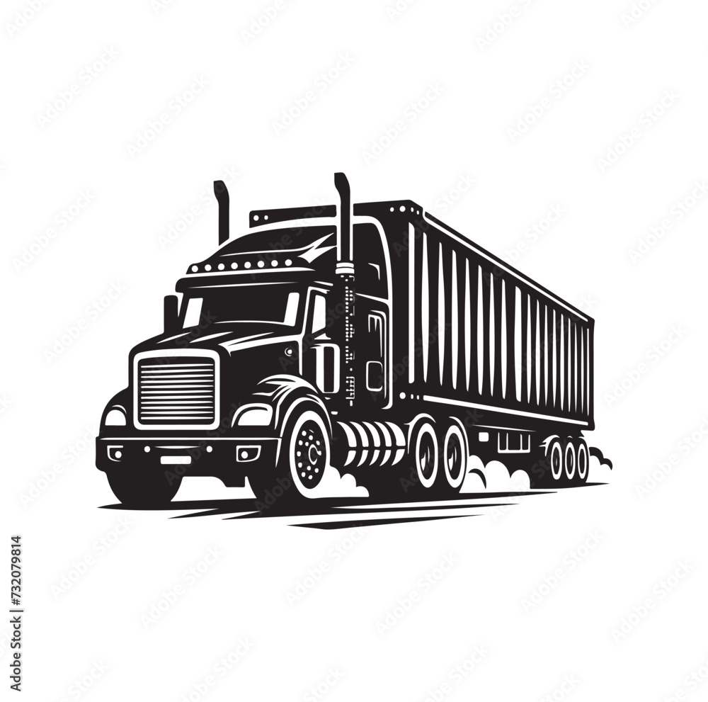 Truck vector icon illustration SILHOUETTE