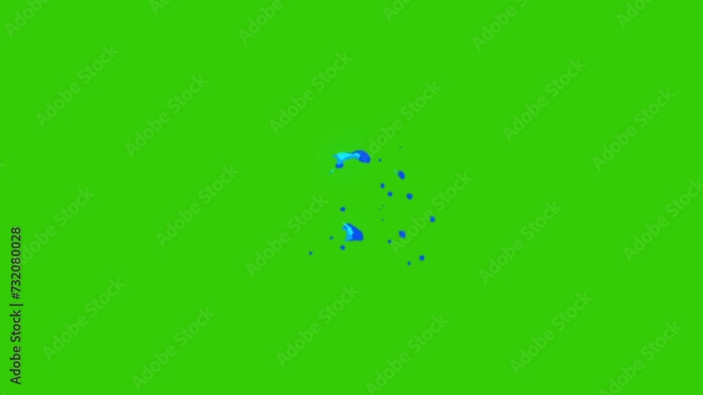 Animation of Water Cartoon on Green Background Animation of Water Cartoon on Green Background