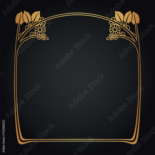 Luxury decorative golden frame. Retro ornamental frame, vintage square ornament & ornate border. Decorative wedding circle frame, antique museum image border. Isolated vector icons set