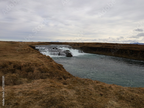 The Ægissíðufoss waterfall in Ytri-Rangá is a few kilometers further down the river from Hella