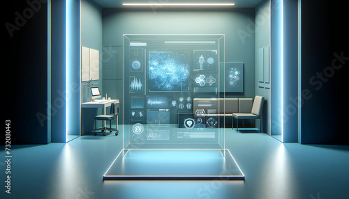 showing medical futuristic background futuristic room 