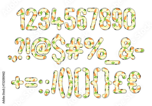 Versatile Collection of Carrot Cuteness Numbers and Punctuation for Various Uses