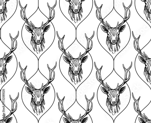 seamless pattern with deers