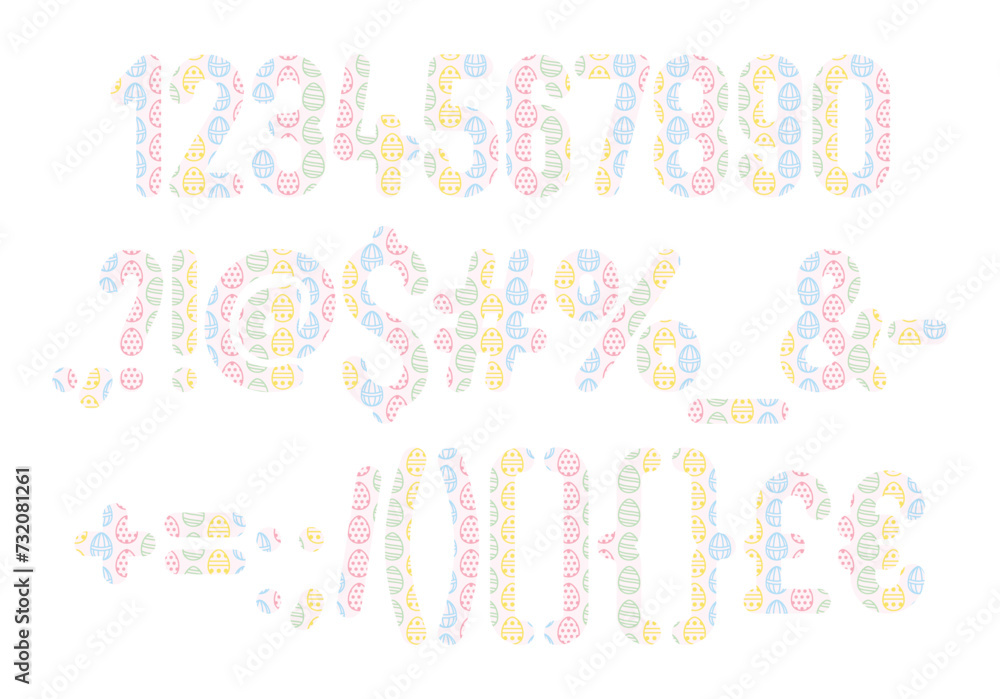 Versatile Collection of Easter Parade Numbers and Punctuation for Various Uses