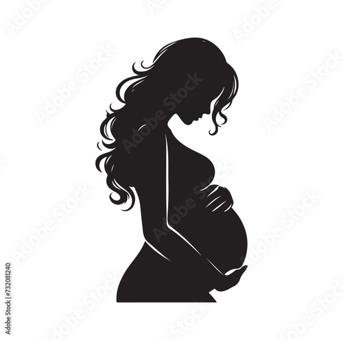 Pregnant woman vector silhouette vector illustration isolated on white background