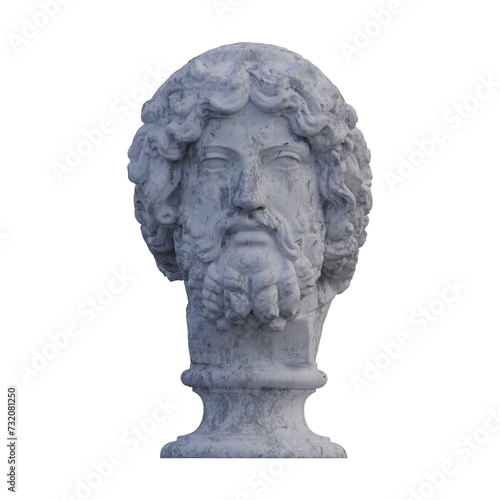 Zeus  statue, 3d renders, isolated, perfect for your design