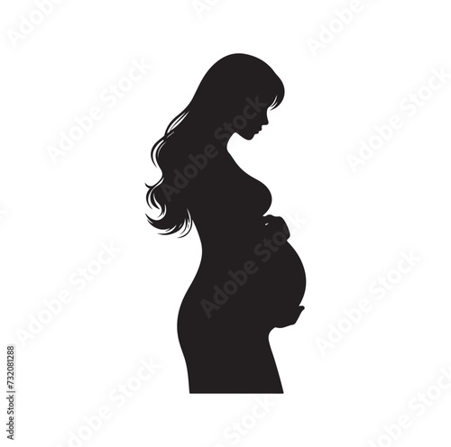 Pregnant woman vector silhouette vector illustration isolated on white background