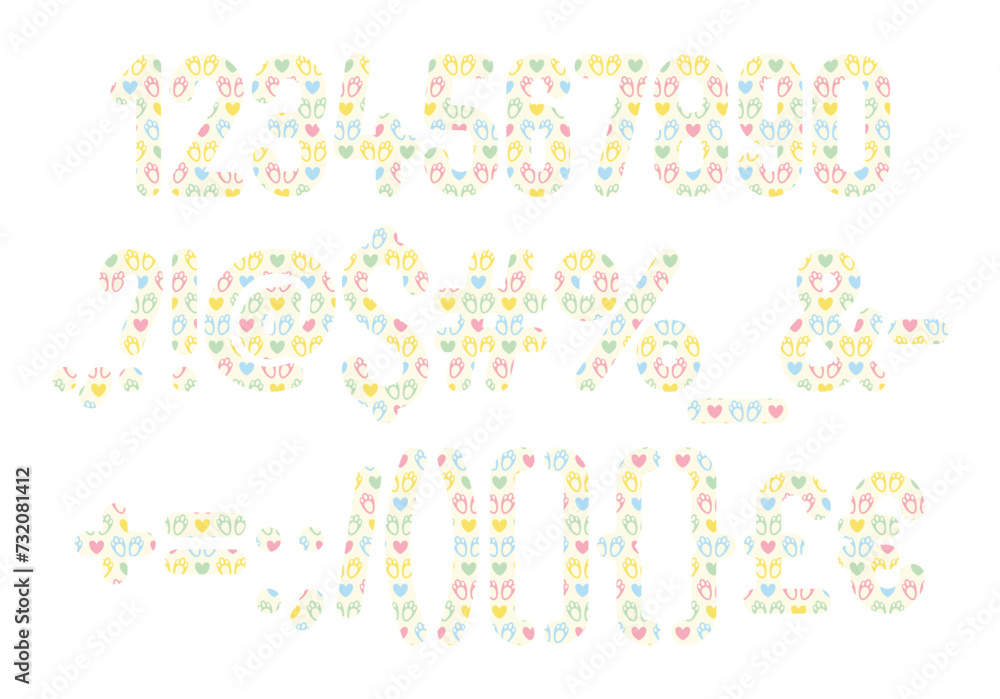 Versatile Collection of Bunny Heart Numbers and Punctuation for Various Uses Versatile Collection of Bunny Heart Numbers and Punctuation for Various Uses