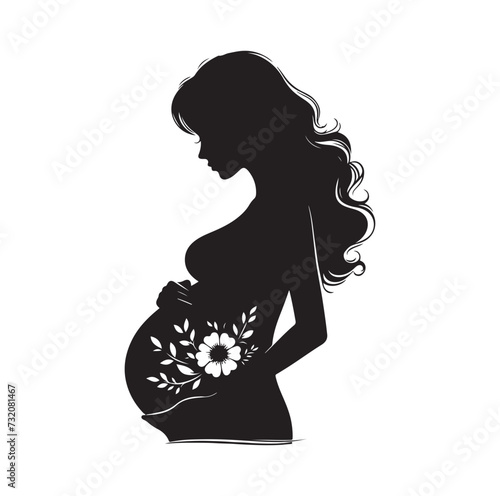 Pregnant woman vector silhouette vector illustration isolated on white background