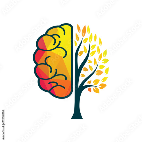 Brain tree logo concept design.