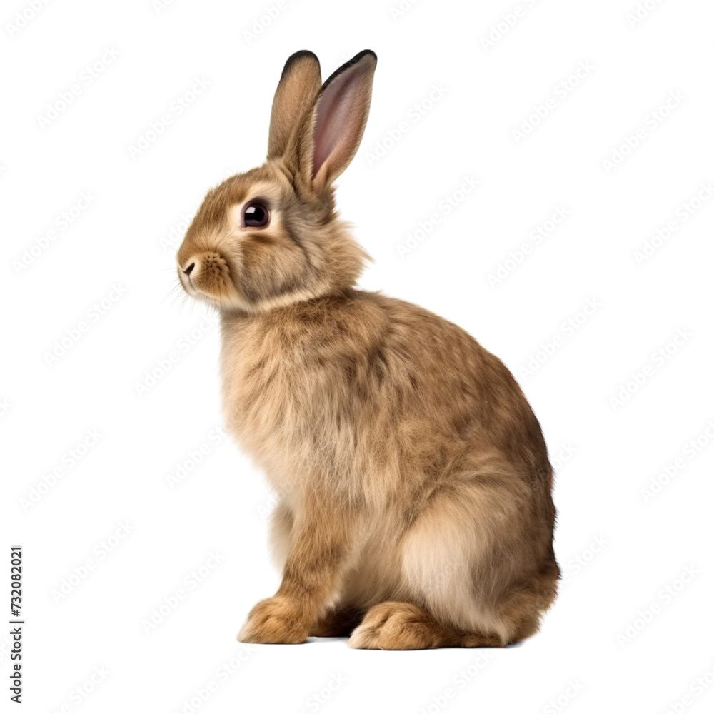 Brown Rabbit Sitting on White Floor