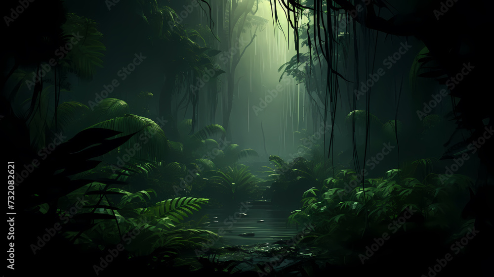 Fototapeta premium Forest background, vibrant trees