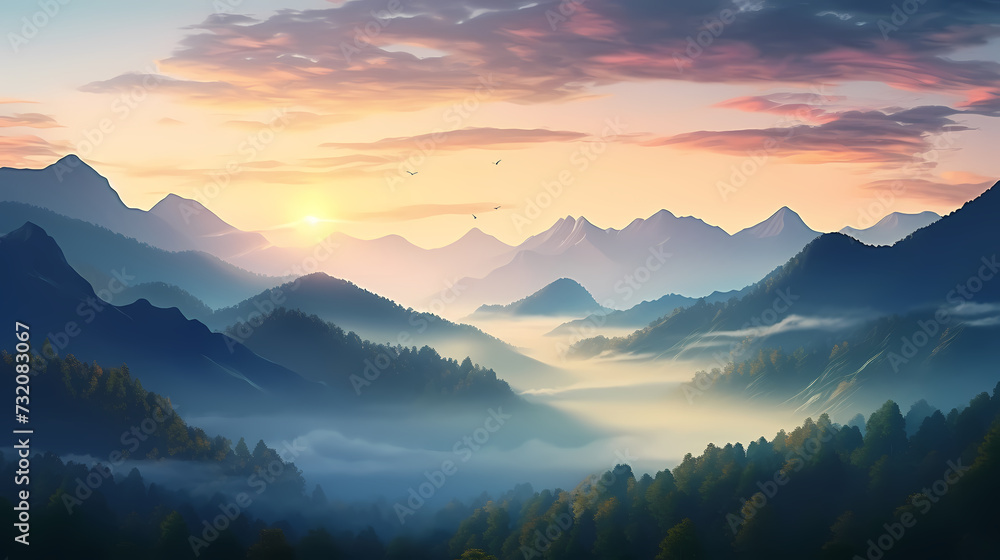 Forest background, vibrant trees Forest background, vibrant trees