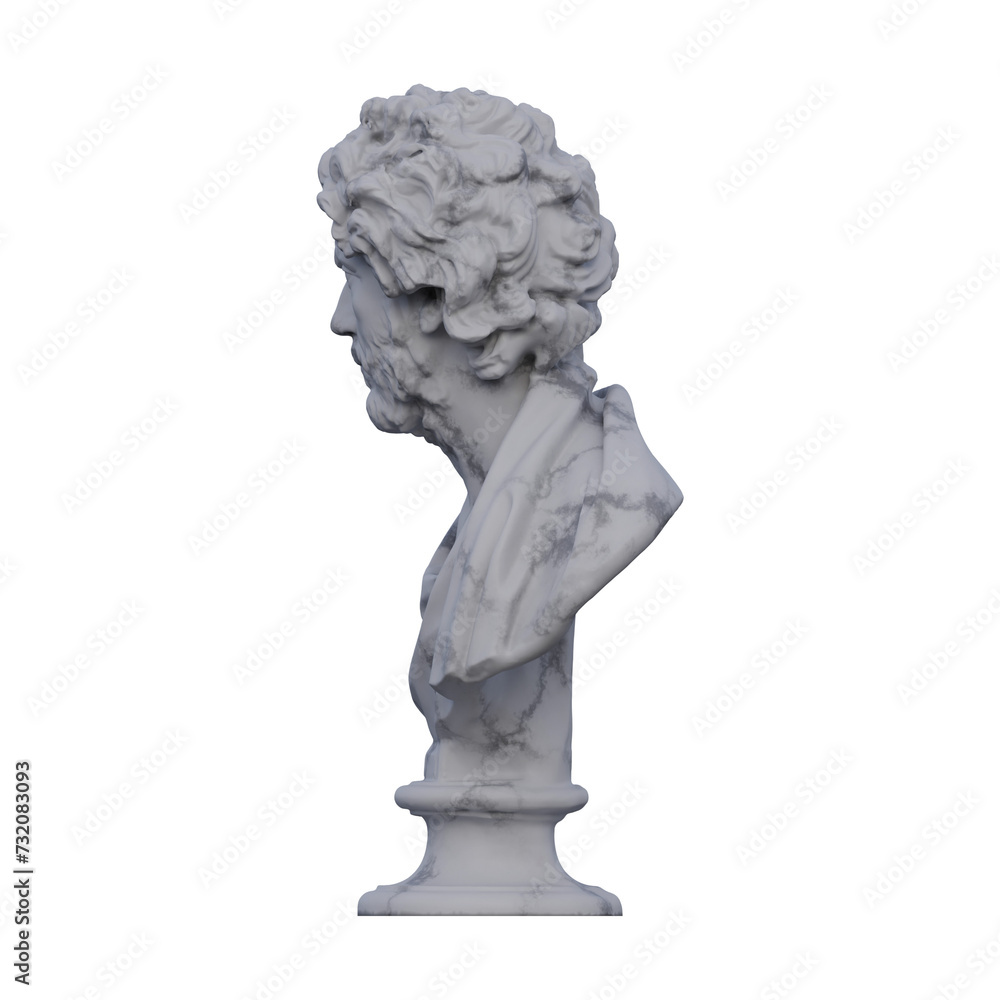 Philosopher  statue, 3d renders, isolated, perfect for your design